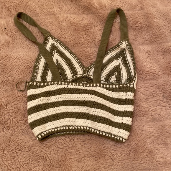 Streetwear society safe green and white knitted crop size xs - Picture 2 of 2